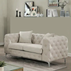 Best deal 🥰 Furniture Of America Carysford Contemporary Button Tufting Sofa Dark Grey 💯
