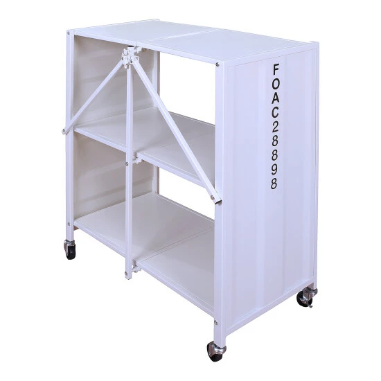 Coupon 💯 Furniture Of America Mazie Urban Steel Folding Bookcase With Wheels White ❤️ - Image 6