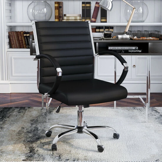 Best reviews of 🧨 Furniture Of America Corrigan Tufted Faux Leather Swivel Desk Chair White 36" 🔥 - Image 3