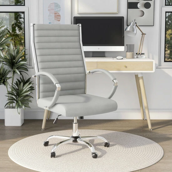 Best reviews of 🧨 Furniture Of America Corrigan Tufted Faux Leather Swivel Desk Chair White 36" 🔥 - Image 4