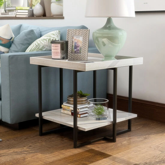 Cheapest ⌛ Furniture Of America Damara Rustic 24-inch 1-shelf Side Table Antique Blue ✔️ - Image 3