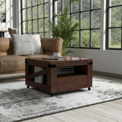 Best reviews of ⌛ Furniture Of America Kala Urban 32-inch 1-shelf Square Coffee Table Vintage Walnut 🎁
