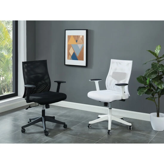 Coupon ✔️ Furniture Of America Tane Contemporary Height Adjustable Desk Chair White - Large 🎉 - Image 6