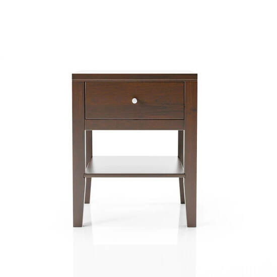 Hot Sale 👍 Furniture Of America Larc Mid-Century Modern Solid Wood 1-drawer Nightstand Light Oak 🧨 - Image 3
