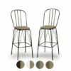 Best Pirce ⌛ Furniture Of America Jack Modern Metal Slatted Bar Chairs (Set Of 2) Grey 🔥