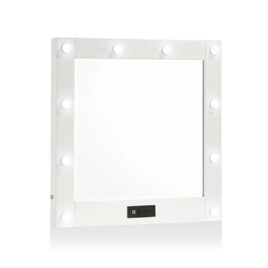 Budget 😉 Furniture Of America Mary LED-light Bulb Mirror With Outlets & USBs Black 💯 - Image 7