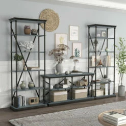 Cheap ✔️ Furniture Of America Webster 3-piece Sofa Table And Bookcase Set Blue 🛒