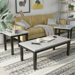 Cheap ❤️ Furniture Of America Amara Contemporary 3-piece 48-inch Accent Table Set Walnut ❤️