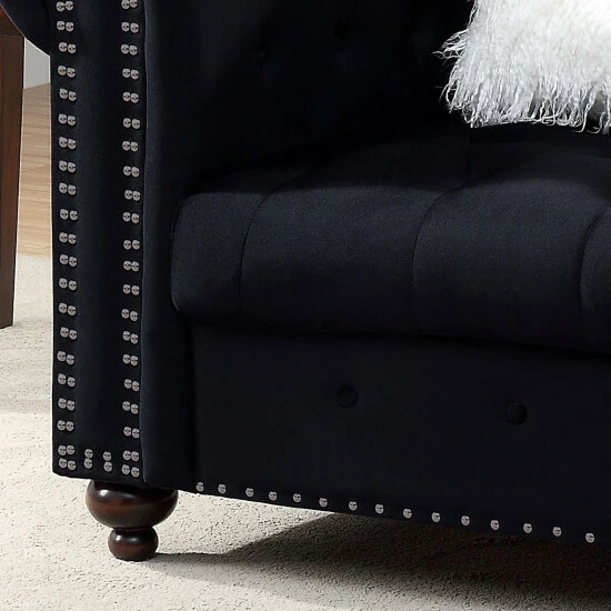 Best deal 🌟 Furniture Of America Resserie Glam Fabric Button Tufted Chair Grey 🥰 - Image 3