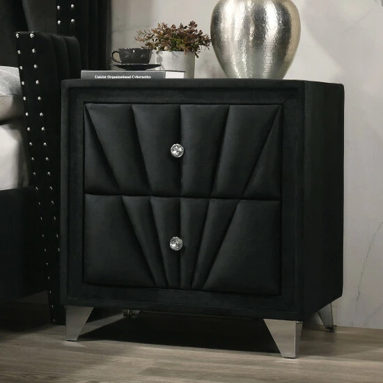 Brand new ๐ Furniture Of America Ambrosia Transitional Black 2-drawer Nightstand ๐