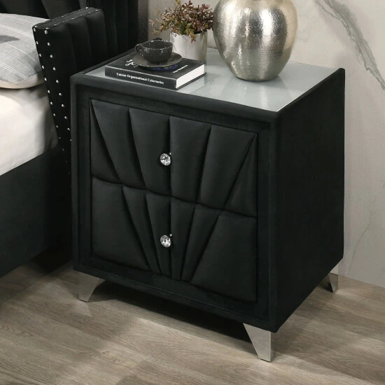 Brand new ๐ Furniture Of America Ambrosia Transitional Black 2-drawer Nightstand ๐ - Image 2
