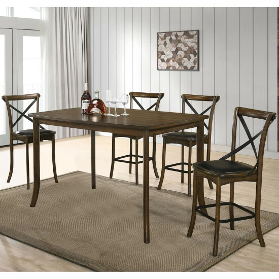 Promo ๐คฉ Furniture Of America Dola Traditional Oak 5-piece Counter Dining Set โ๏ธ