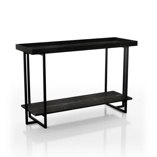 Cheap ❤️ Furniture Of America Alivia Rustic Black 47-inch 1-shelf Sofa Table 👍 - Image 4