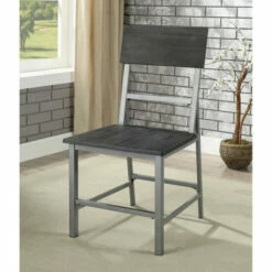 Wholesale 😀 Furniture Of America Traw Industrial Grey Metal Side Chairs (Set Of 2) 😍