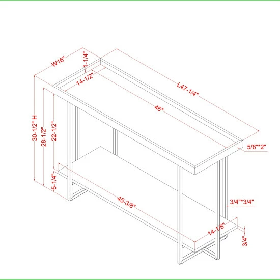 Cheap ❤️ Furniture Of America Alivia Rustic Black 47-inch 1-shelf Sofa Table 👍 - Image 6
