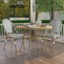 Discount π Furniture Of America Ariel Natural Tone 40-inch 3-piece Bistro Set Black β