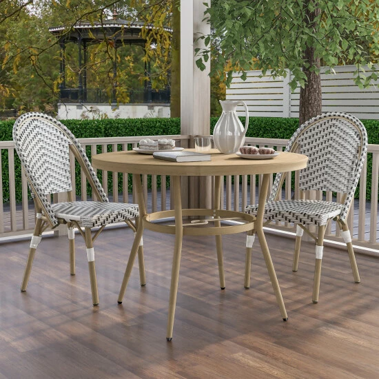Discount 😀 Furniture Of America Ariel Natural Tone 40-inch 3-piece Bistro Set Black ⌛