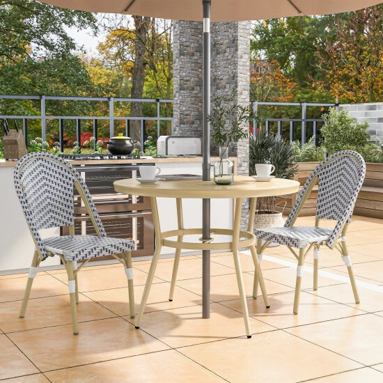 Discount 😀 Furniture Of America Ariel Natural Tone 40-inch 3-piece Bistro Set Black ⌛ - Image 3