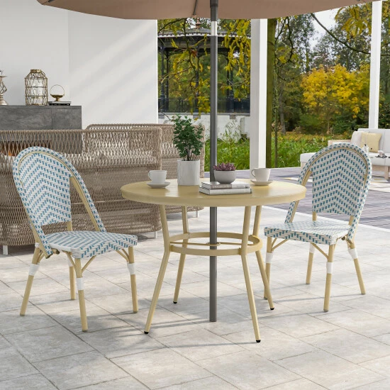 Discount 😀 Furniture Of America Ariel Natural Tone 40-inch 3-piece Bistro Set Black ⌛ - Image 4