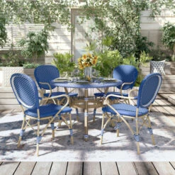 Outlet π Furniture Of America Courtnie Blue 5-Piece 39.5-inch Round Bistro Set π