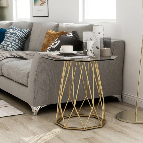 Deals 🥰 Furniture Of America Parisa Contemporary 24-inch Glass Top Side Table Black 🔥