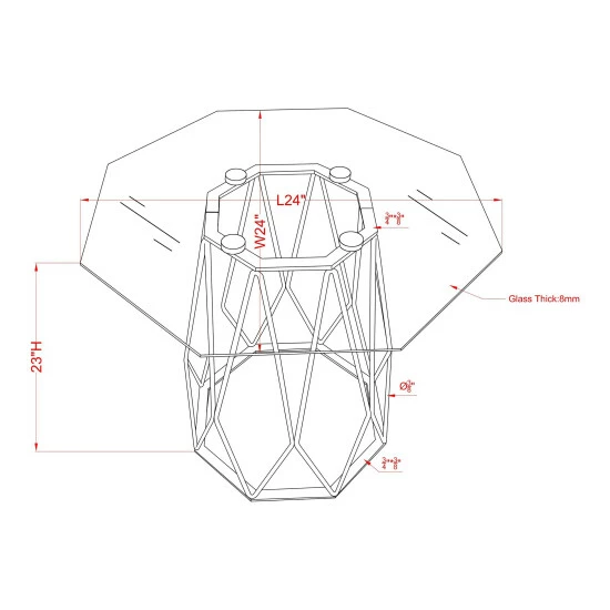 Deals 🥰 Furniture Of America Parisa Contemporary 24-inch Glass Top Side Table Black 🔥 - Image 7
