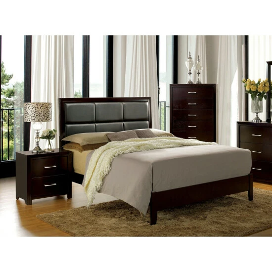 Top 10 ✔️ Furniture Of America Hoss Contemporary Espresso Faux Leather Panel Bed 😍 - Image 2