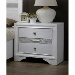 Cheap 😀 Furniture Of America Relo Contemporary White Solid Wood Nightstand 🤩