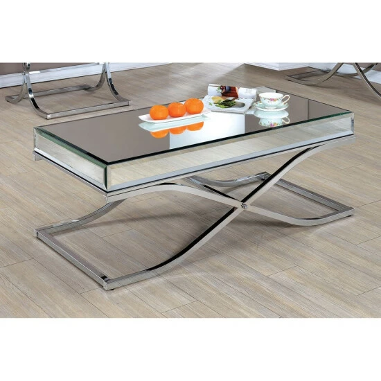 Budget 🔔 Furniture Of America Laja Chrome 48-inch Metal 3-piece Accent Table Set 😀 - Image 2