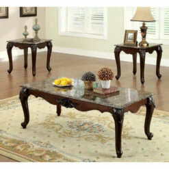 Best Pirce 🎉 Furniture Of America Caff Cherry Finish 3-piece Accent Table Set 😍