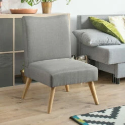 Cheap 🧨 Furniture Of America Pind Mid-Century Modern Fabric Accent Chair Light Brown 🥰