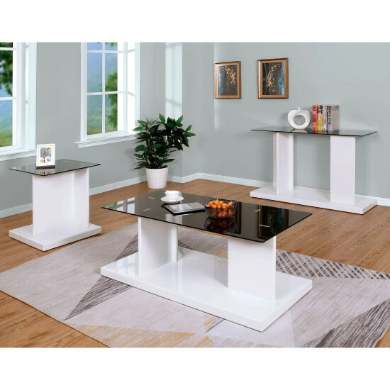 Coupon 🧨 Furniture Of America Demoline Glass Top 3-piece Coffee Table Set White ✨ - Image 5
