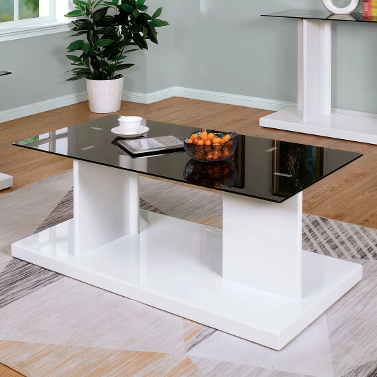 Coupon 🧨 Furniture Of America Demoline Glass Top 3-piece Coffee Table Set White ✨ - Image 6