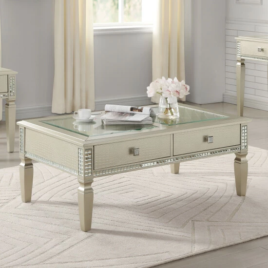 Promo ๐ Furniture Of America Jaegersmorr Silver 48-inch 2-drawer Coffee Table ๐