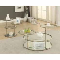 Budget 🥰 Furniture Of America Hora Gold 30-inch 2-piece Swivel Accent Table Set 🤩