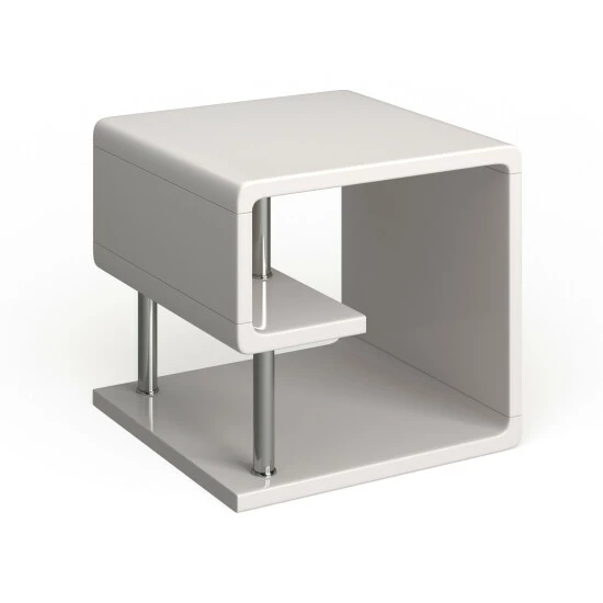 Deals 👍 Furniture Of America Inomata 1-shelf High Gloss Side Table High Gloss White 🌟