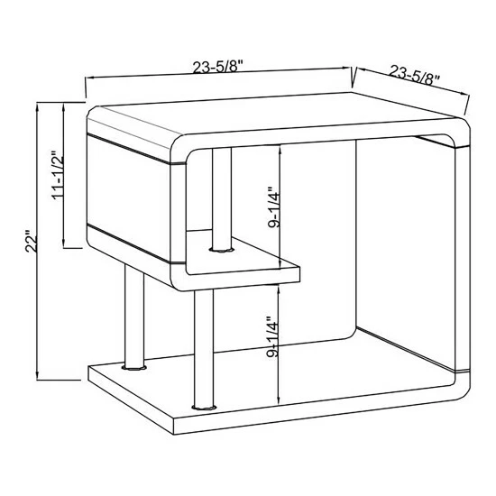 Deals 👍 Furniture Of America Inomata 1-shelf High Gloss Side Table High Gloss White 🌟 - Image 7
