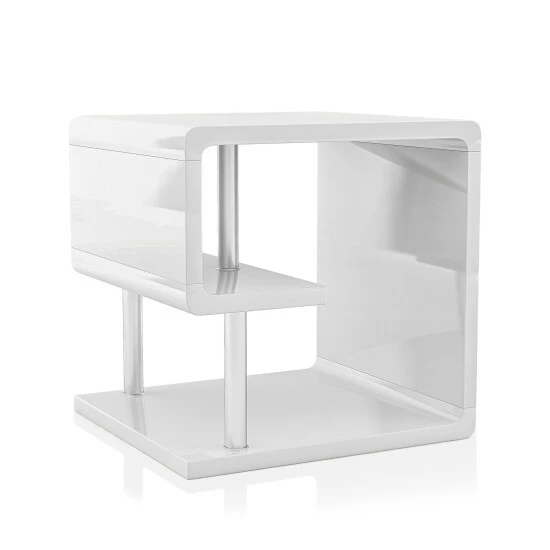 Deals 👍 Furniture Of America Inomata 1-shelf High Gloss Side Table High Gloss White 🌟 - Image 8