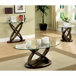 New 🎉 Furniture Of America Faza Walnut 48-inch 3-piece Accent Table Set ⌛