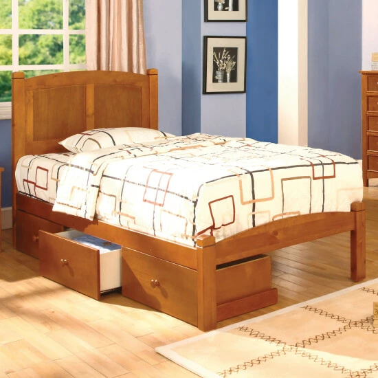 Budget 🔔 Furniture Of America Meer Cottage Oak Arch Headboard Twin Platform Bed 💯