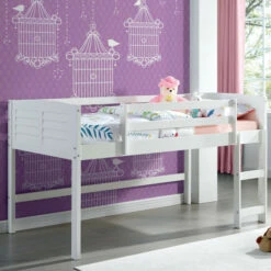 Hot Sale π Furniture Of America Sosa Farmhouse White Twin Solid Wood Loft Bed π