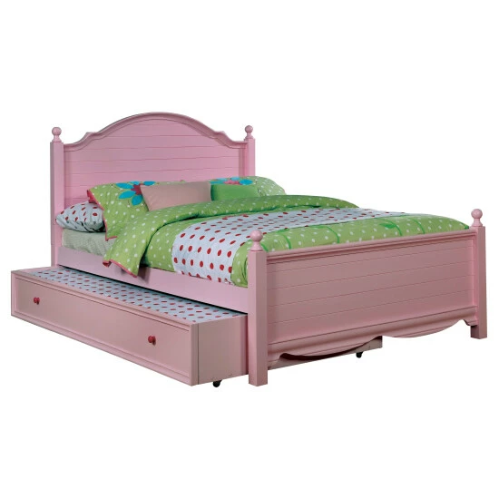 Promo 😍 Furniture Of America Jevi Farmhouse Full 2-piece Bed With Trundle Set Pink ❤️ - Image 3