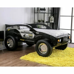 Wholesale 🎉 Furniture Of America Toto Twin-size Black Off-road Car Bed With Wheels 🌟
