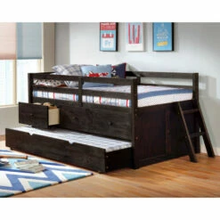 Best Pirce βοΈ Furniture Of America Cabin Rustic Twin Loft Bed With Trundle And Drawers Wire-brushed White π