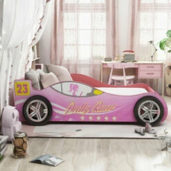 Best deal π₯° Furniture Of America Dofi Modern Pink Headboard Shelf Car Bed β