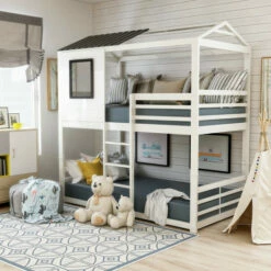 Discount π₯° Furniture Of America Vaia White Twin-over-Twin Metal Bunk Bed π₯