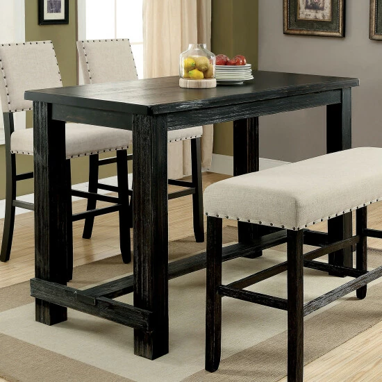 Brand new 🔥 Furniture Of America Vevo Black 60-inch Solid Wood Bar Table ❤️