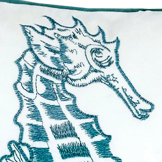 Best deal π Furniture Of America Wavely Coastal White Cotton 20-inch X 20-inch Accent Pillow (Set Of 2) Teal π - Image 3