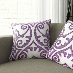 Best Pirce 🎁 Furniture Of America Gracewood Hollow Ejubovic Contemporary Purple And White Accent Pillows (Set Of 2) 😍