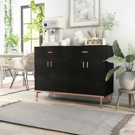 Brand new ❤️ Furniture Of America Mason Modern 2-drawer Buffet With Wine Rack Rose Gold 🔥 - Image 2